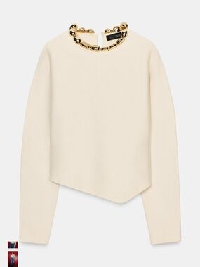 Zara Knit Beaded neck top